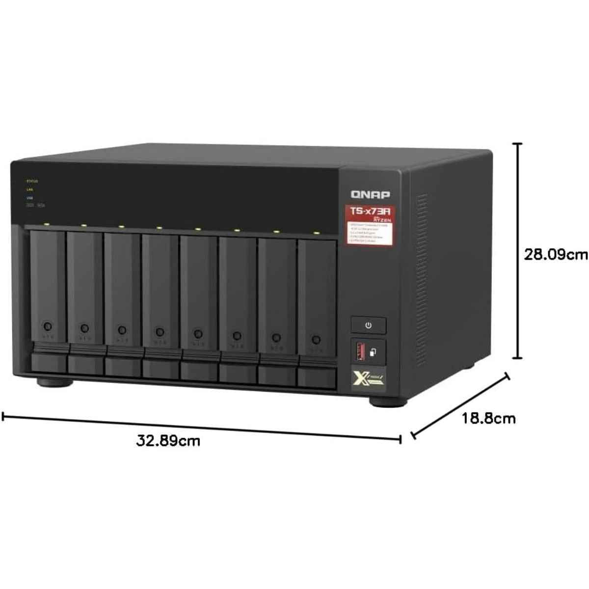 QNAP TS-873A-8G 8-Bay NAS – AMD Ryzen V1500B, 2.5GbE, NVMe, PCIe Expansion | 3 Years Warranty