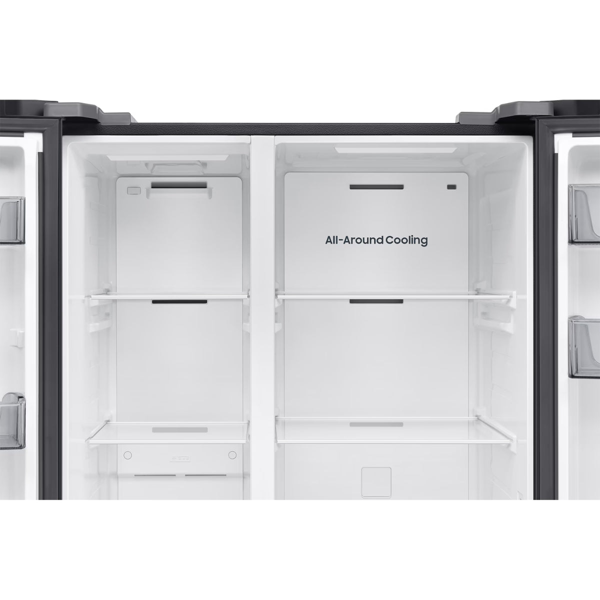 Samsung RS90F Basic 655 Liters Bespoke AI Side-by-Side Refrigerator RS70F65Q1FAE Black Doi Color with AI Energy Mode, Water Dispenser, Inox, Digital Inverter,