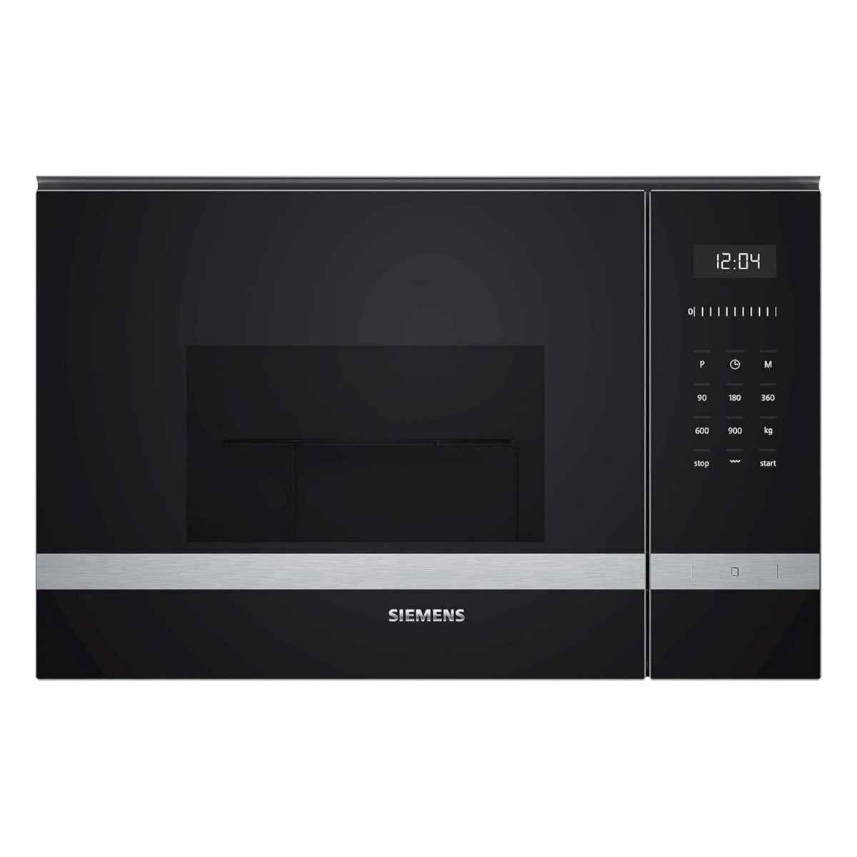 Siemens iQ500 Built In Microwave BE555LMS0M, 60cm, 900 Watts Power, 25 Liters Capacity, CookControl8, 5 Power Levels, Integrated Cleaning system, Grill Function, Black/Stainless Steel