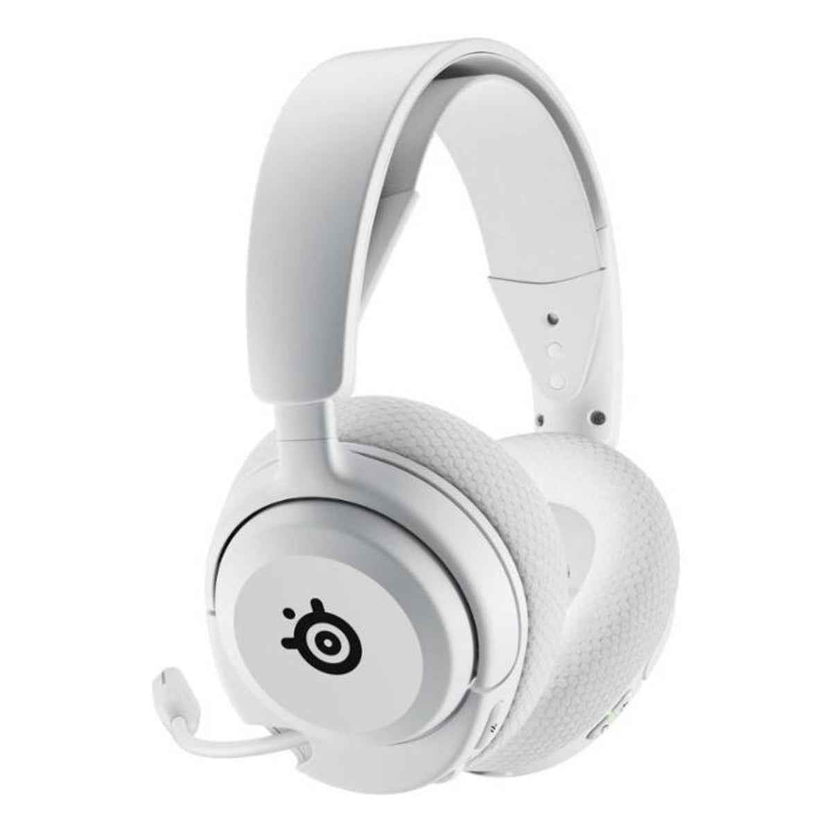 SteelSeries Arctis Nova 5 Wireless Headphones, 40mm Neodymium Drivers, Clear Cast Gen 2.x, Retractable Boom, 360° Spatial Audio, Quick-Switch Wireless, White