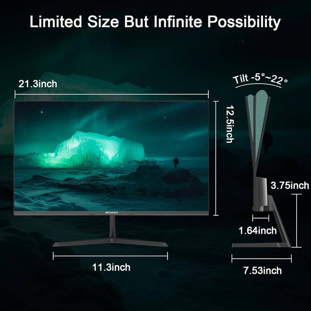 Sansui 24" X3A Full HD Monitor – 100Hz, IPS, 5ms, FreeSync, HDMI (ES-24X3A)