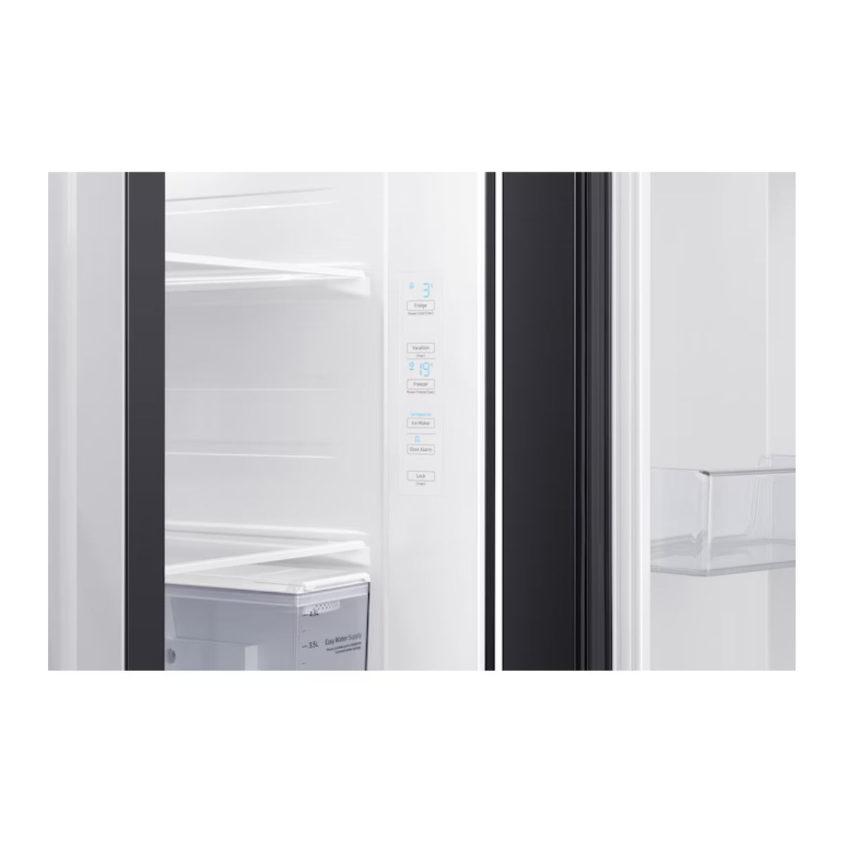 Samsung RS5000RC 660 Liters Side-by-Side Refrigerator RS64R5331B4/AE Black Color All Around Cooling with Digital Inverter Compressor, SpaceMax