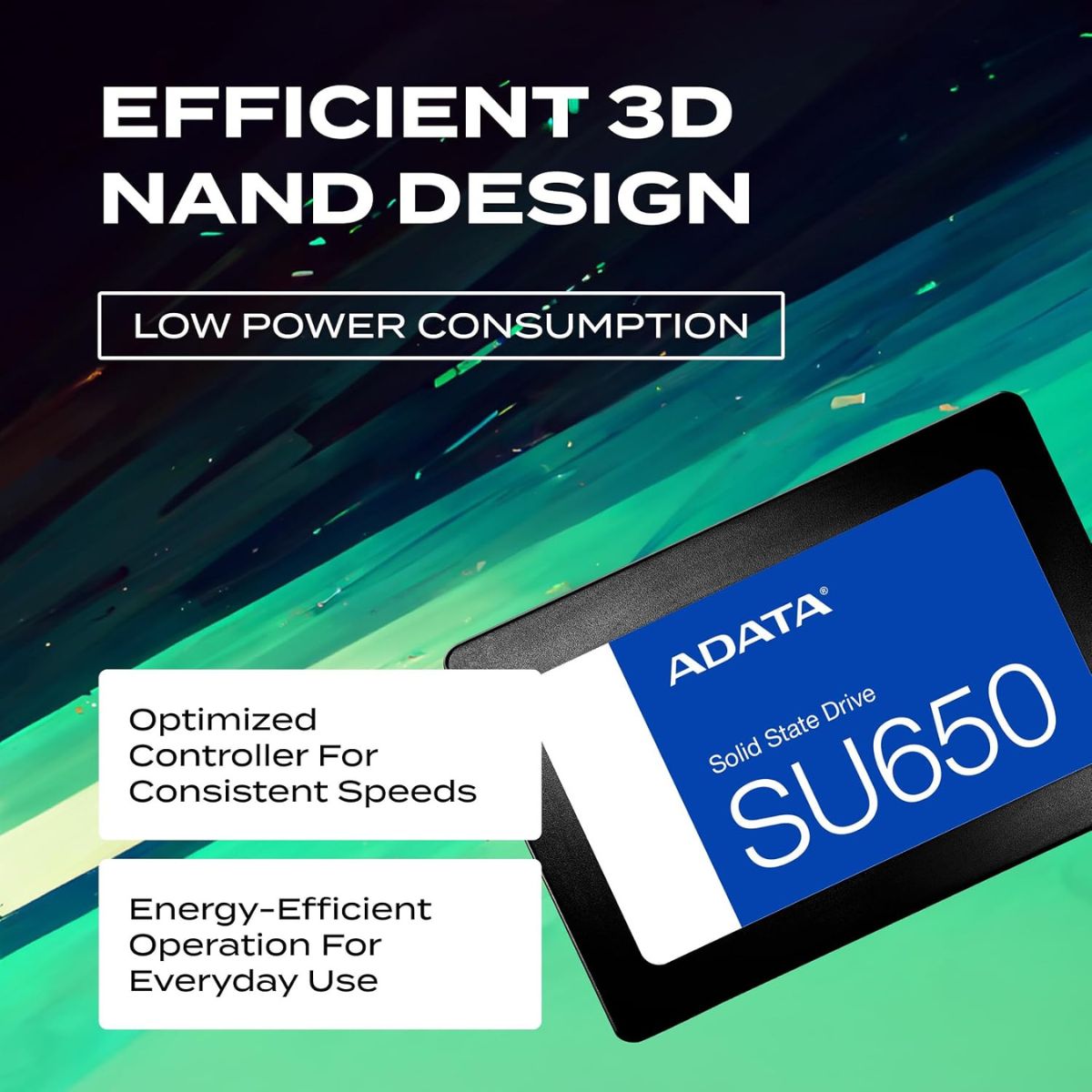 ADATA Ultimate SU650 512GB Internal SSD, 2.5-Inch SATA III Solid State Drive, 3D NAND Flash, High-Speed Storage Upgrade | ASU650SS512GTR