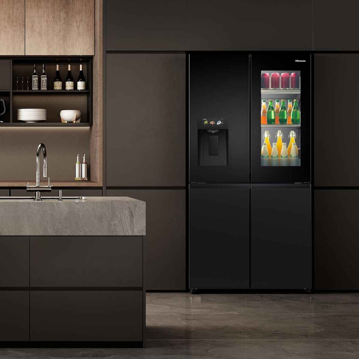 Hisense 607L Four Door French Smart Refrigerator – RQ9P780TTB1, Grey Finish