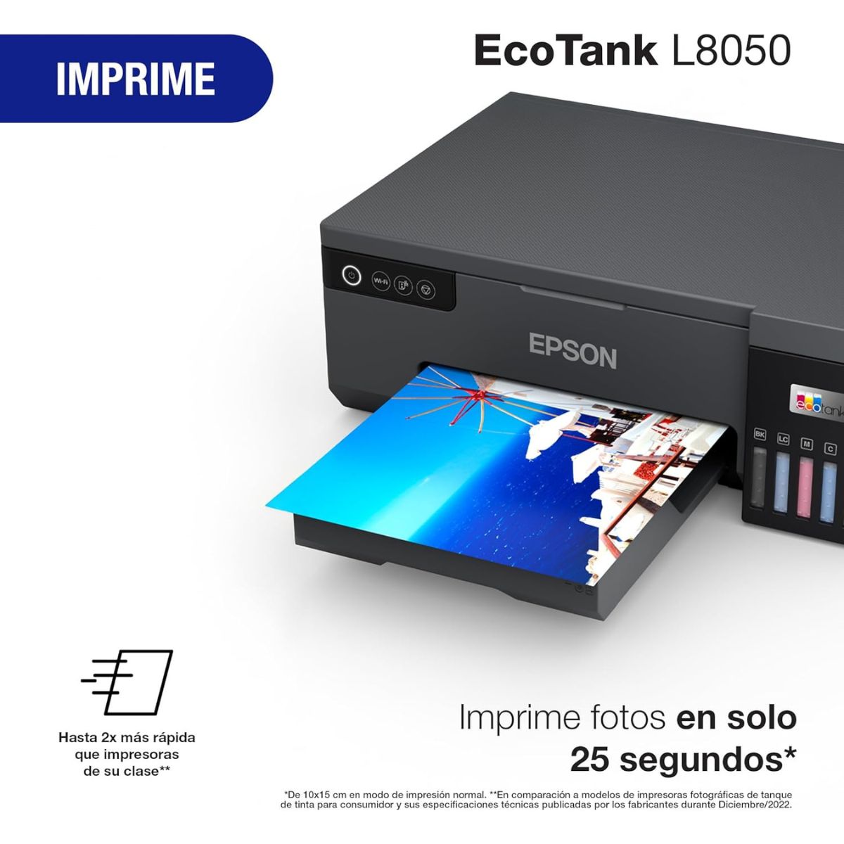 Epson EcoTank L8050 High Volume 6-Colour A4 Photo Printer | Wireless Photo Printer | Ink Filled Machine | With Box | Black | L8050