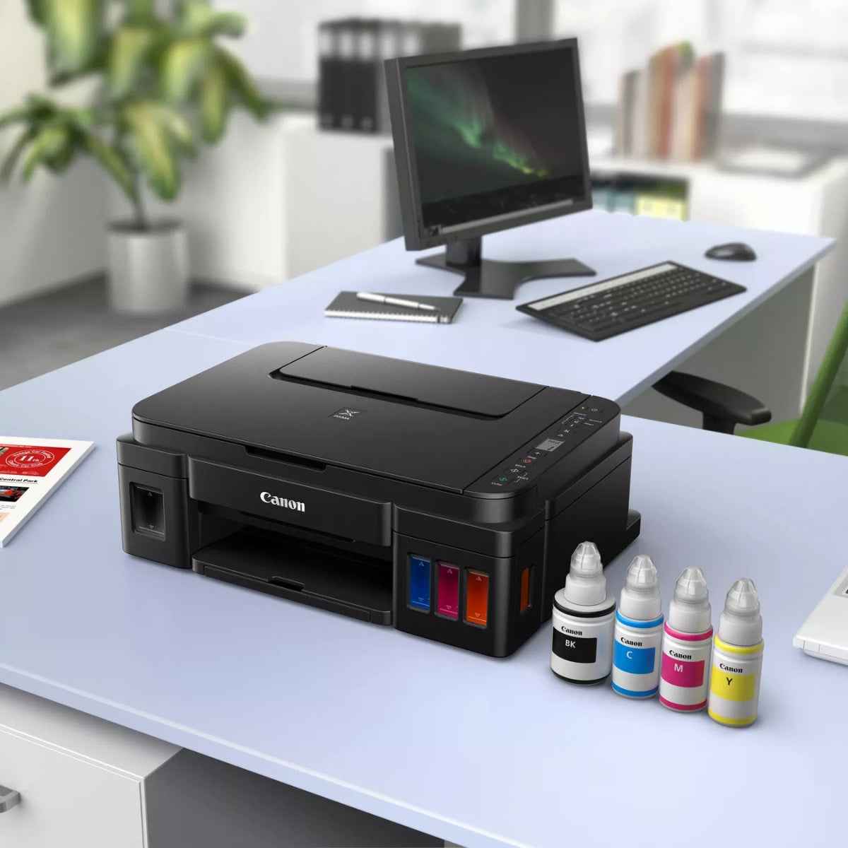 Canon PIXMA G3410 A compact Wi-Fi, refillable All-in-One with high yield inks for low-cost home or business printing from smart devices and the cloud- G3410