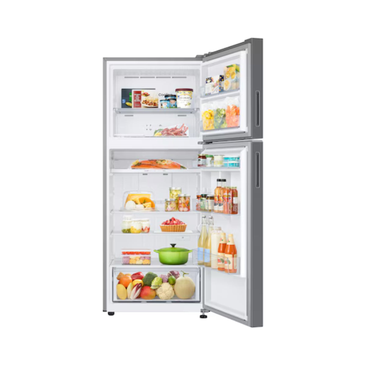 Samsung RT6300C 388 Liters Top Mount Freezer Refrigerators RT38CG6404S9AE/ RT50CG6404S9AE Silver Color with Optimal Fresh+, SpaceMax