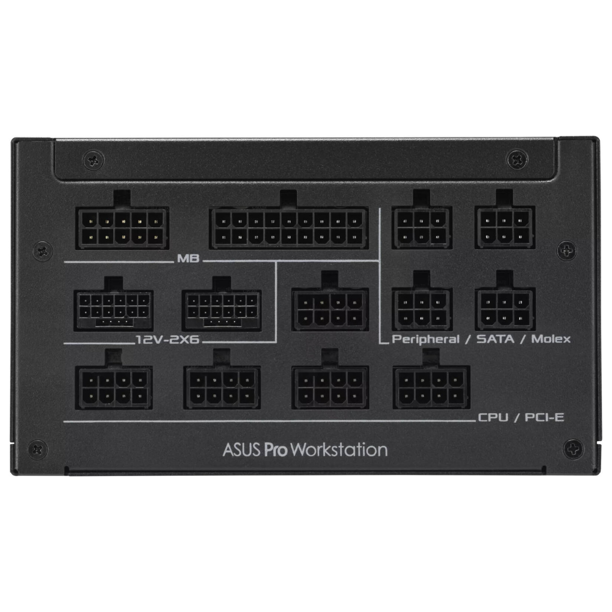 Asus Pro WS Power Supply, 1600W Power, 80 PLUS Platinum Efficiency, ATX 3.1 Compatible, Dual-Ball Fan Bearings, Gold-Plated High-Performance Copper Pins, Black | 90YE00Z2-B0NA00