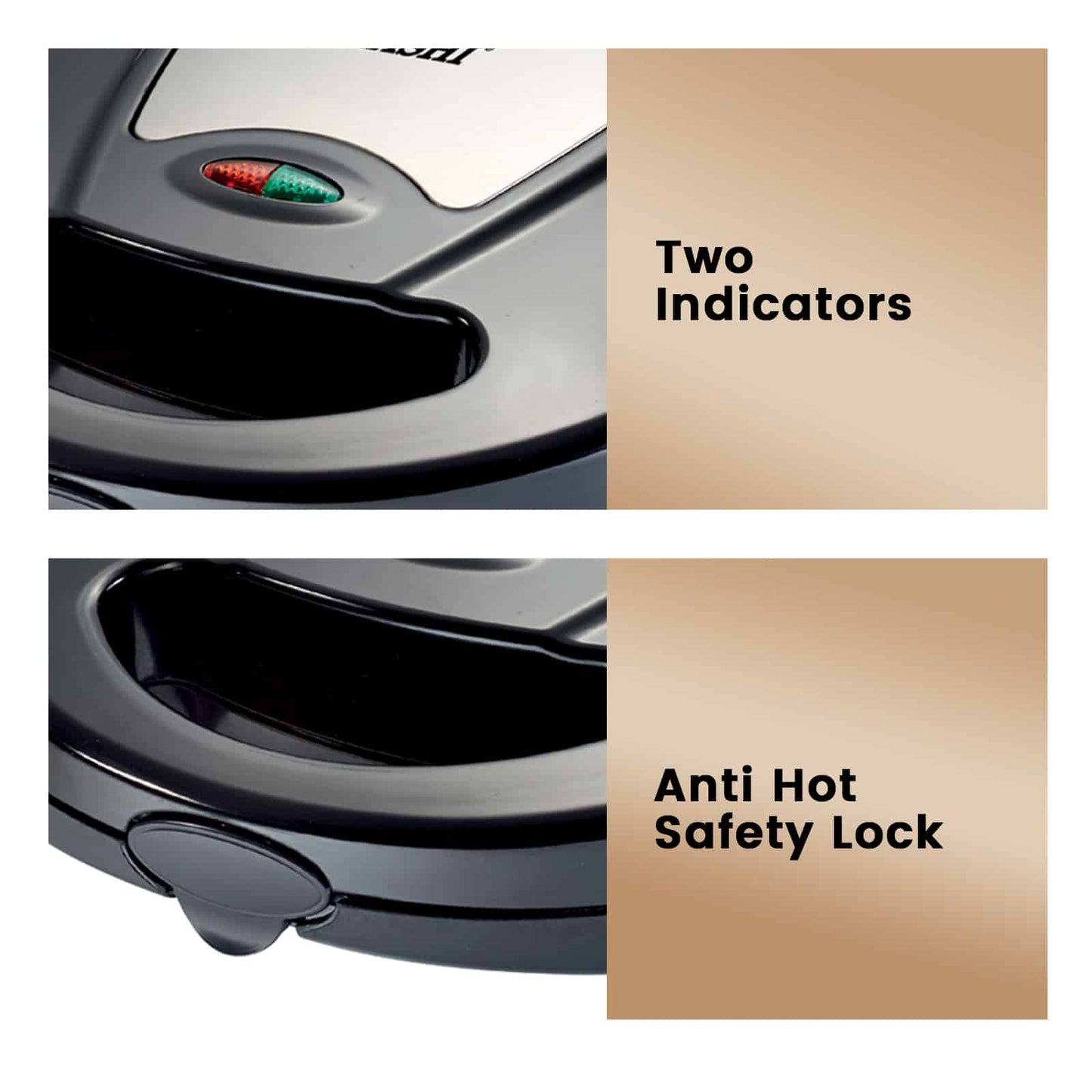 Sonashi 7-In-1 Non-Stick Multi Snacks Maker with Detachable Plates 760W, Black