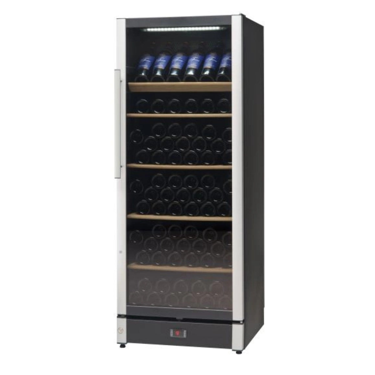 Vestfrost W 155, 147 Bottle Beverage/Wine Cooler, Upright Wine Cabinet, Black Glass Door, W155BLACK