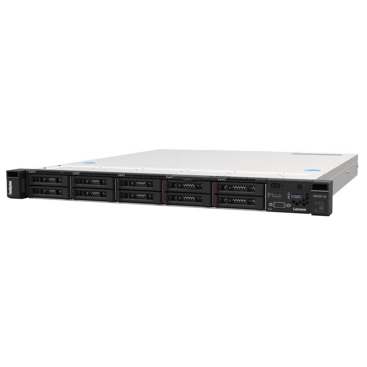 Lenovo ThinkSystem SR250 V2 Rack Server Intel Xeon E-2378, 32GB RDIMM, 2.5″ HS (8), 5350-8I, HS 450W Titanium, XCC Enterprise, Rails, No OS, 3/3/3 Warranty