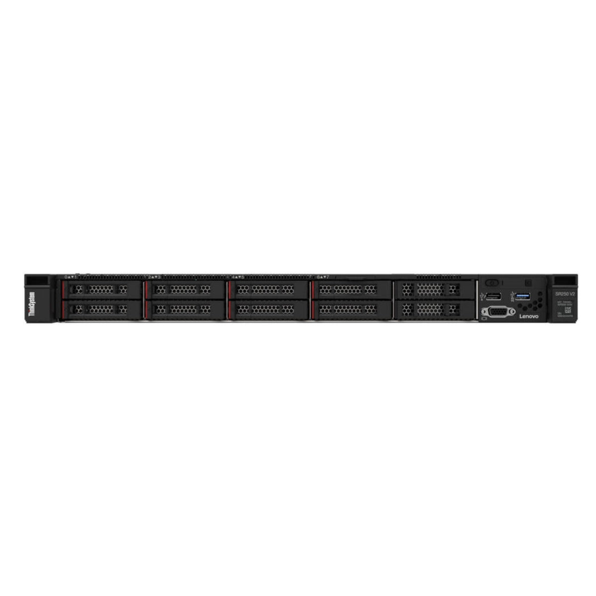 Lenovo ThinkSystem SR250 V2 Rack Server Intel Xeon E-2378, 32GB RDIMM, 2.5″ HS (8), 5350-8I, HS 450W Titanium, XCC Enterprise, Rails, No OS, 3/3/3 Warranty