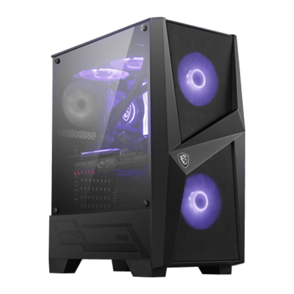 Msi Mag Forge 100R Usb 3.2 Mid Tower Pc Gaming Case With RGB Fan And 4 mm Tempered Glass - Black