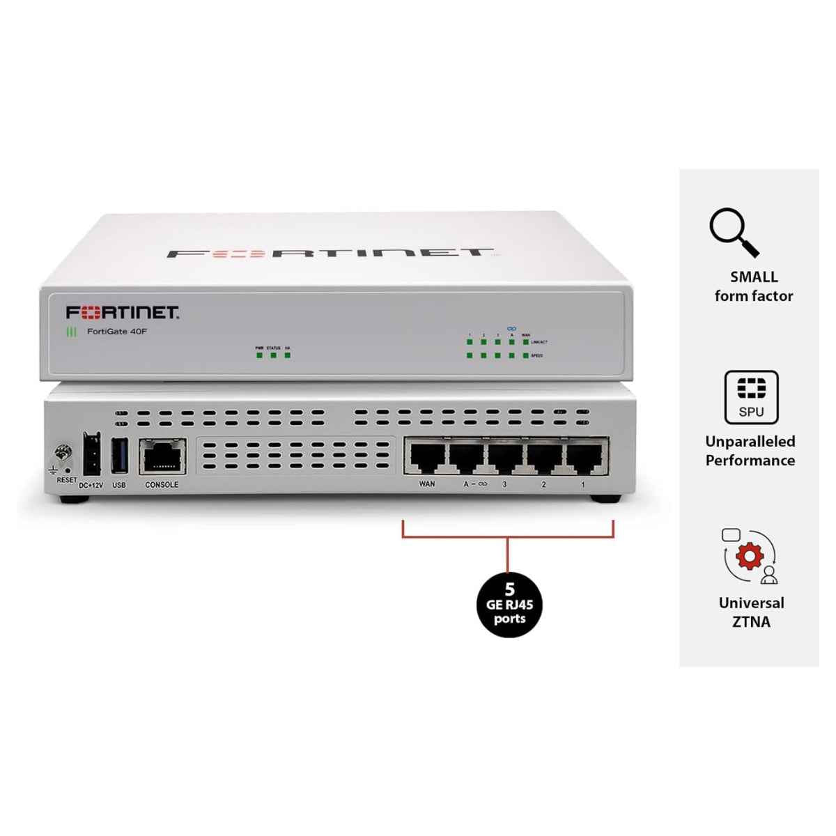 FortiGate-40F Firewall - Hardware Plus 1 Year FortiCare Premium and FortiGuard Unified Threat Protection (UTP)