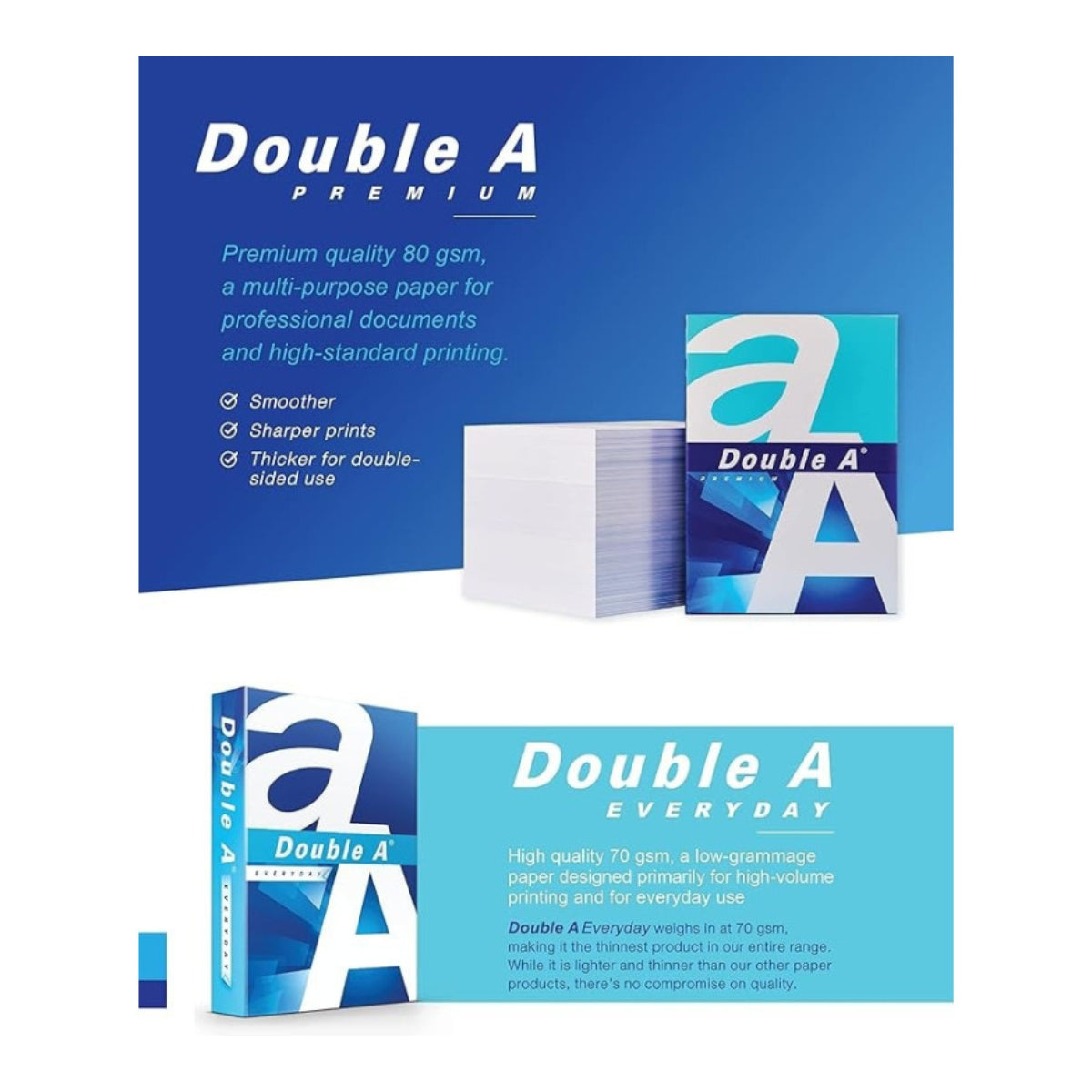 Double A Premium Paper, White, A4 , 80GSM, 500 Sheets