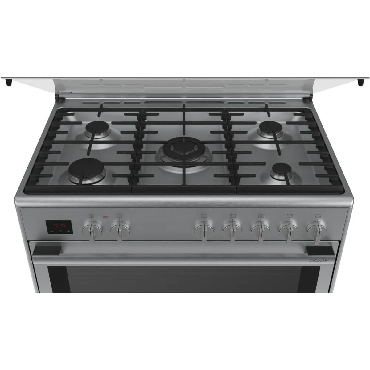 Bosch Series 8 Dual Fuel Range 5 Burners Cooker 90x60cm - with Gas and Electric Flexibility Stainless Steel