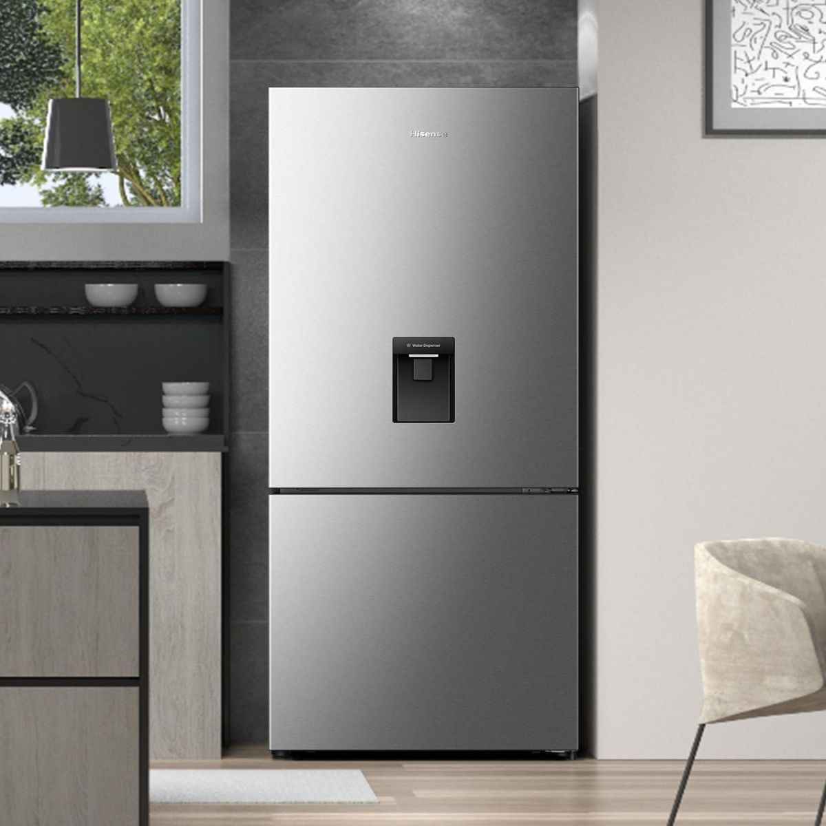 Hisense 500L Bottom‑Mount Refrigerator – RB5P504NMI3, Two‑Door with Water Dispenser & Total No Frost