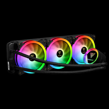 GAMDIAS CHIONE P2-360R RGB AIO Liquid CPU Cooler | 360mm Radiator | Triple ARGB Fans | 250W TDP | Mirror Finish Pump | 16321-00900-00000-G