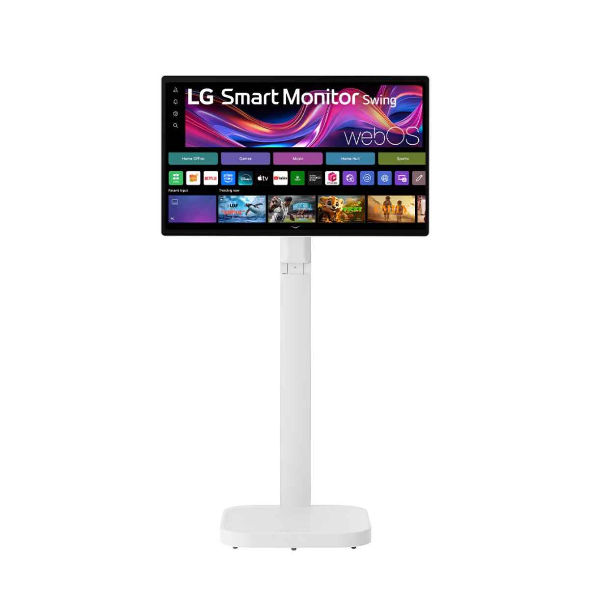 LG Smart Monitor Swing, 32" IPS Display, 4K UHD Resolution, 60Hz Refresh Rate, 5ms (GtG) Response Time, AirPlay 2, Screen Share, Bluetooth, WebOS, White