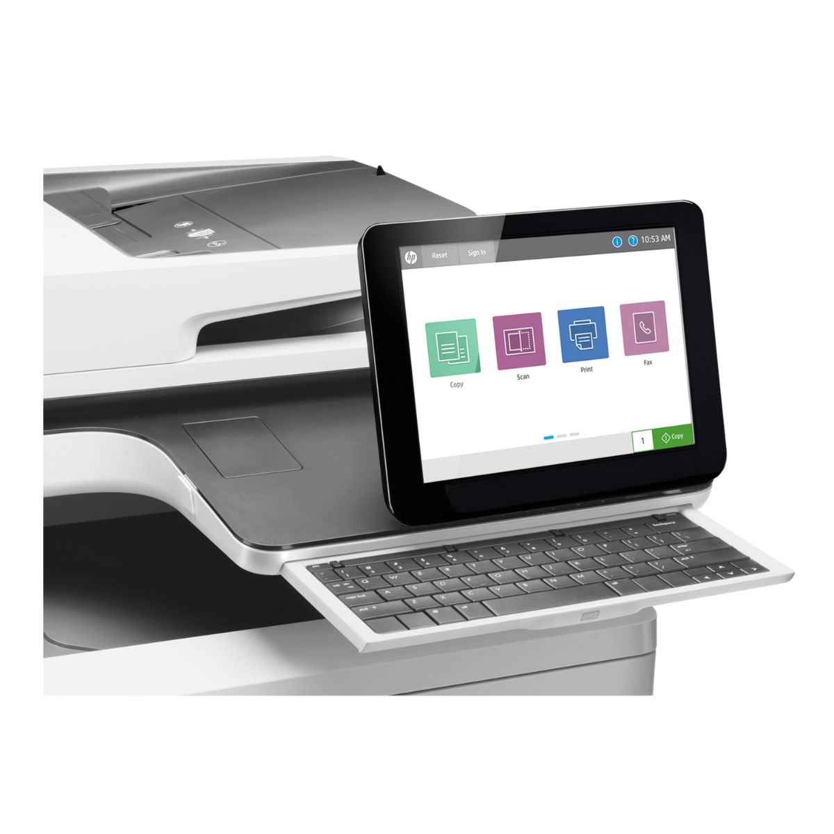 HP Color LaserJet Enterprise Flow MFP M578c Laser Printer, Print, Copy, Scan, Fax, Print Speed Up to 38ppm (Black) & 38ppm (Color), HP ImageREt 3600 Quality, 8" Color Touch Screen, White | 7ZU87A