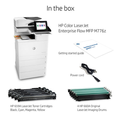 HP Color LaserJet Enterprise Flow MFP M776z Printer, Print, Copy, Scan, Fax, Up to 46 ppm, Automatic Duplex Printing, 9" Touchscreen, Enterprise Security | 3WT91A