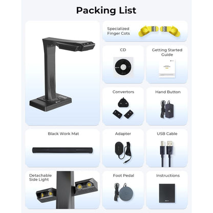 CZUR ET MAX Professional Book Scanner, 38MP Document Camera, Laser Curve-Flatten, USB High Speed Document Scanner, 180+ Languages OCR, Capture A3, Support HDMI, for Windows/MacOS/Linux