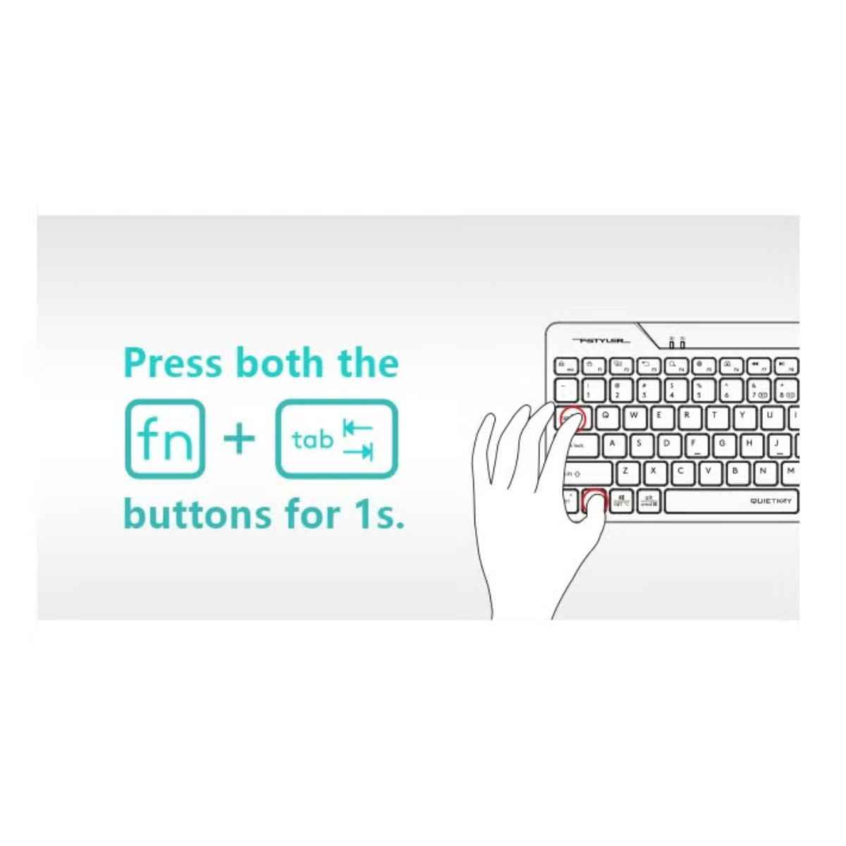 A4Tech Fstyler FB2800C Air2 Rechargeable Bluetooth & Wireless Keyboard Mouse Combo – QuietKey, Multi-Device, Type-C, Black