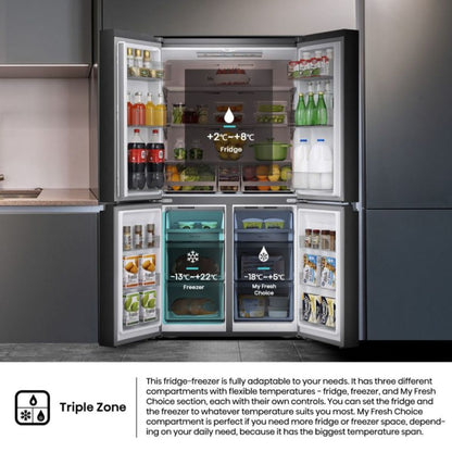 Hisense RQ5G728NABI French Door Refrigerator | 728 Litres | Triple Cooling Zone | Inverter Compressor | My Fresh Choice | Metal Cooling | Inox