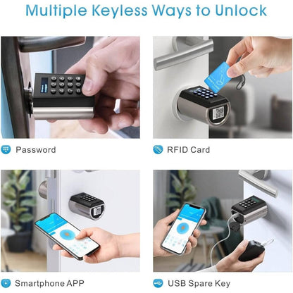 WELOCK PCB41 Smart Keypad Door Lock – Password &amp; RFID Electronic Smart Lock, Bluetooth App Control, Keyless Entry, Black | PCB41