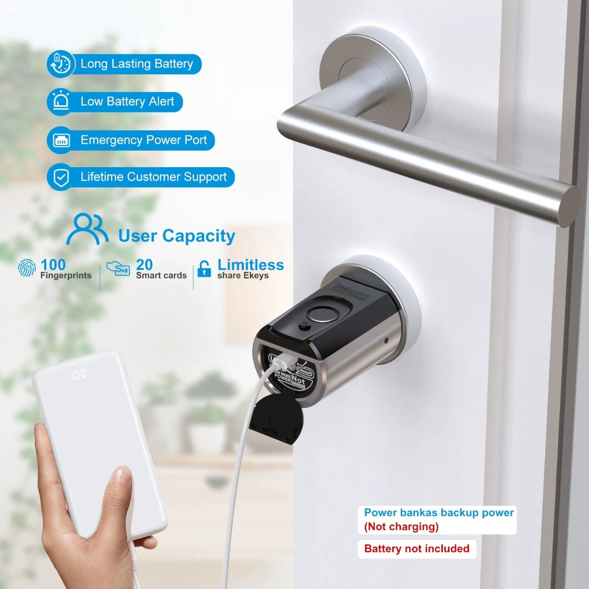WELOCK Touch41 Biometric Fingerprint Smart Door Lock – Electronic Lock Cylinder, Wi-Fi App Control, RFID Card Access, Bluetooth, Keyless Entry | Touch41
