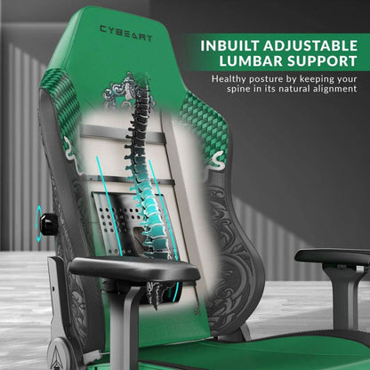 Cybeart Slytherin Licensed Edition Gaming Chair | Supreme PU Leather | Cold-Cured Foam | 4D Armrests | 165° Recline | 150kg | GC-PUAPEX-HP01