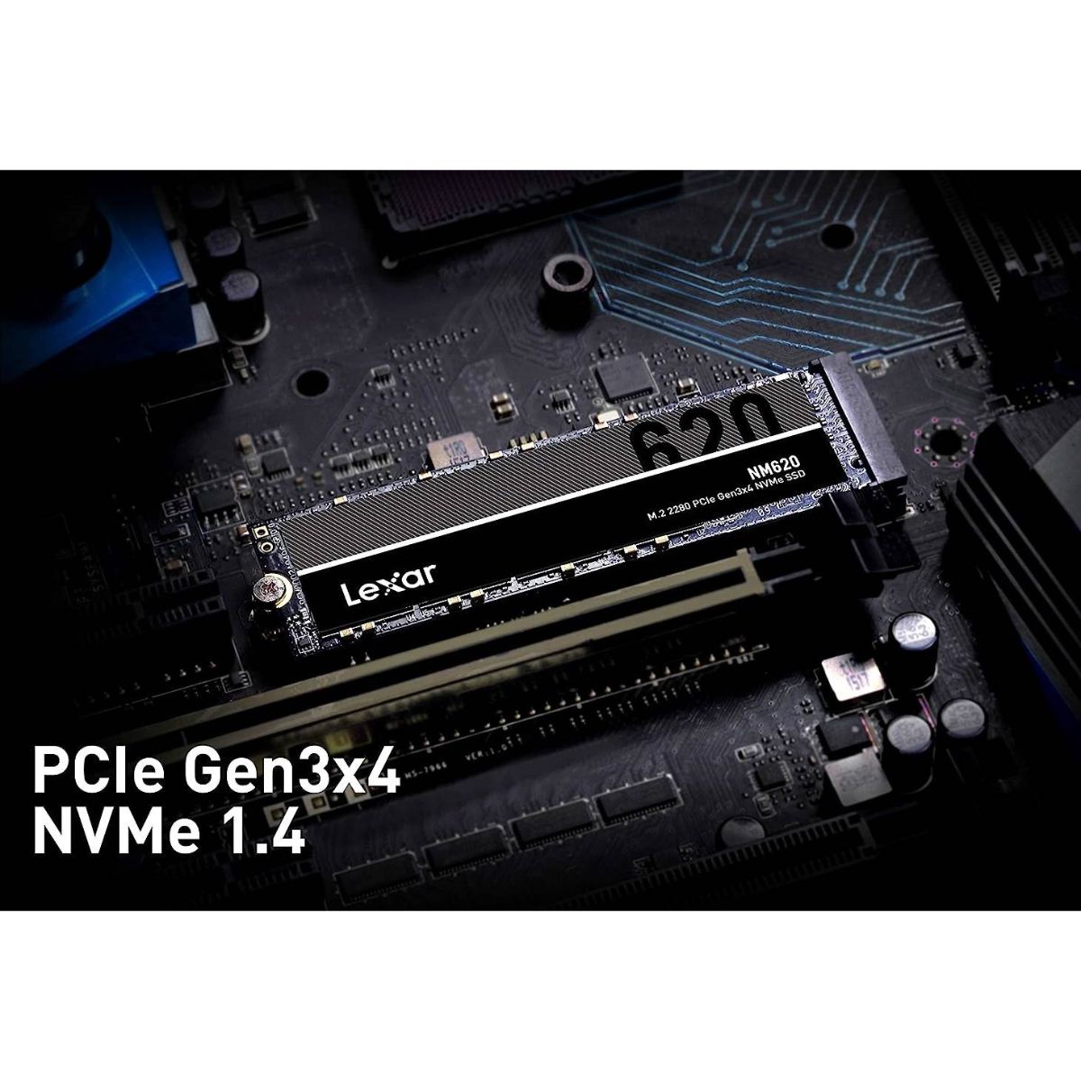 Lexar NM620 M.2 2280 PCIe Gen3x4 NVMe Internal SSD – Up to 1TB, 3300MB/s Read, 3000MB/s Write, 3D TLC NAND