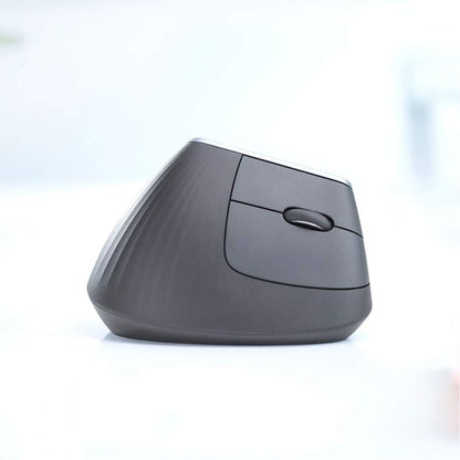 Logitech MX Vertical Advanced Ergonomic Mouse, Wired & Wireless Bluetooth Connectivity, Advanced Optical Tracking, Natural Handshake Position, Black | 910-005448 / 910-005447 (Unit with Box)