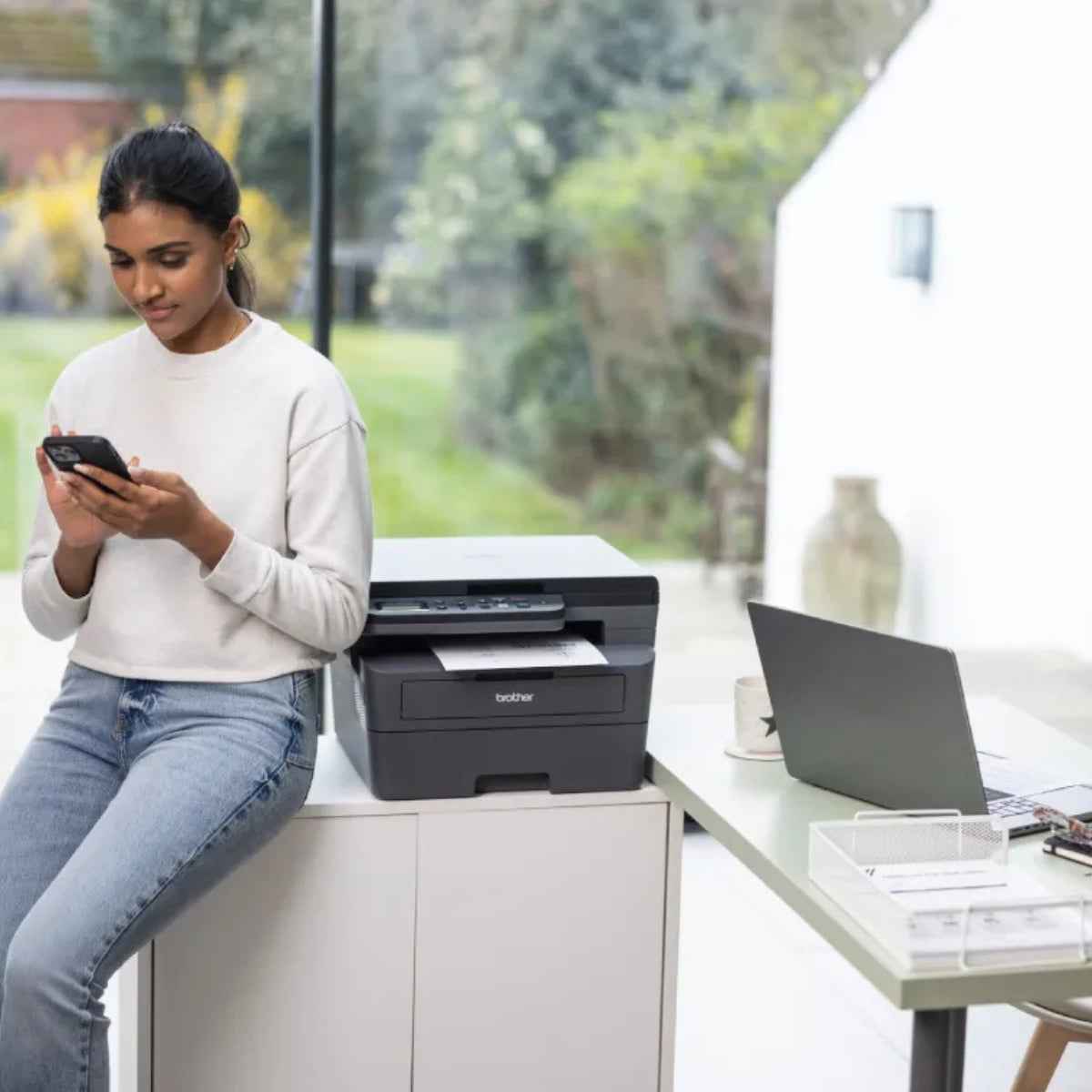 Brother DCP-L2625DW Mono Laser Printer, Up to 34 PPM Printer Speed, 49 dB(A) Noise Level, Hi-Speed USB, Wired & Wireless Connectivity, 250 Sheets Input Tray, Black | DCP-L2625DW