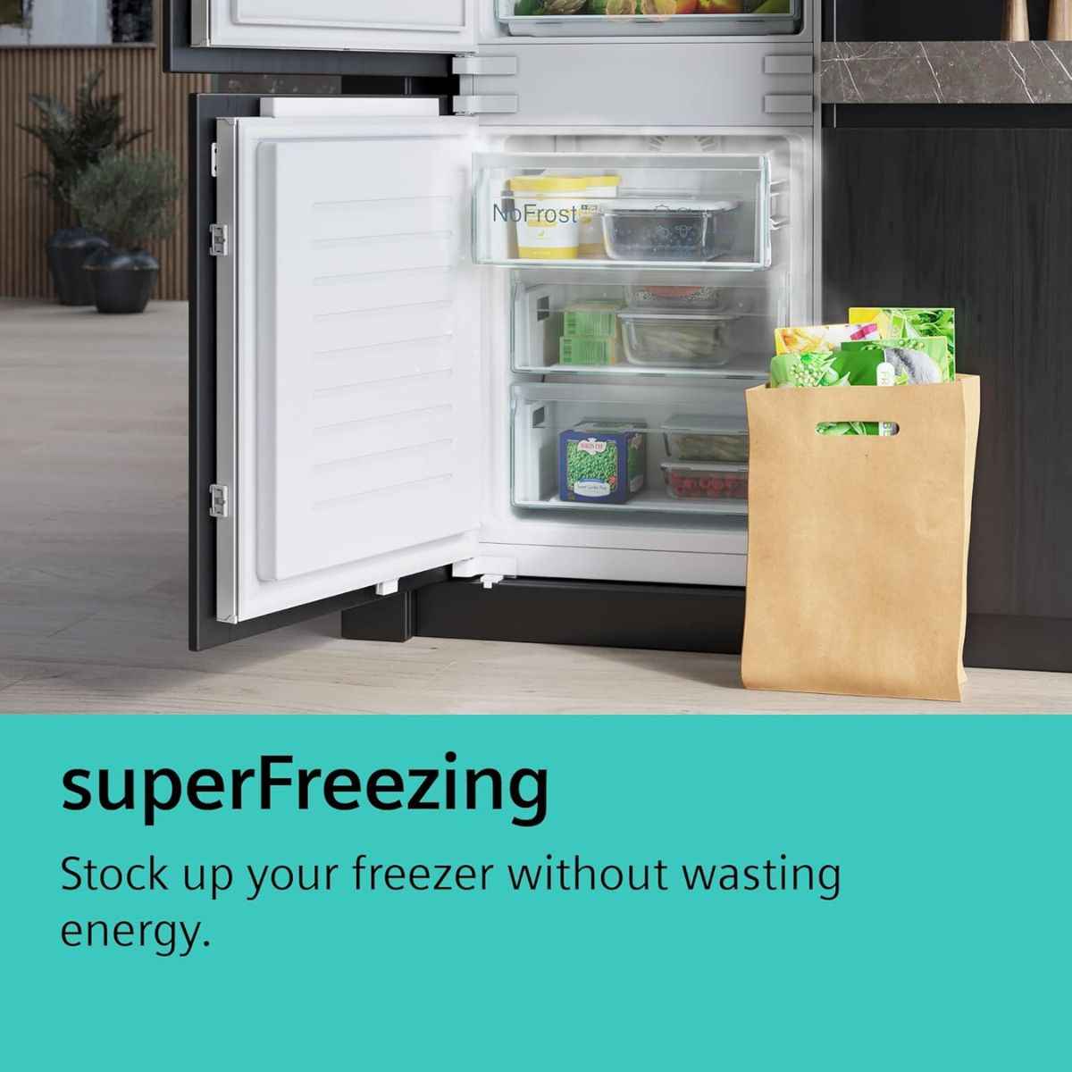 Siemens iQ300 605L French Door Bottom Freezer Fridge Freezer – Black Steel Anti-Fingerprint, (KF96NAXEAG)