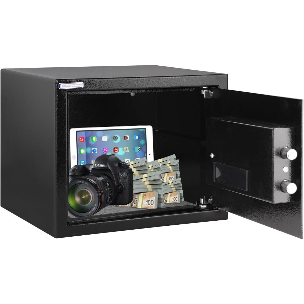 Rubik Large Safe Box with Digital Keypad & Key Lock – 30x38x30cm, Black / White | RB30EG-B / RB30EG-W