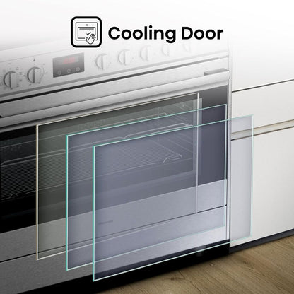 Hisense Freestanding Electric Cooker 90cm – HFEC90545X, 5-Zone Ceramic Hob & Large Electric Oven