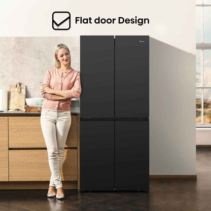 Hisense 561L Side-by-Side Cross Door Refrigerator, RQ561N4AB1 - Black - Dual-Tech Cooling, WIFI-Mode, Inverter Compressor, Multi Air Flow