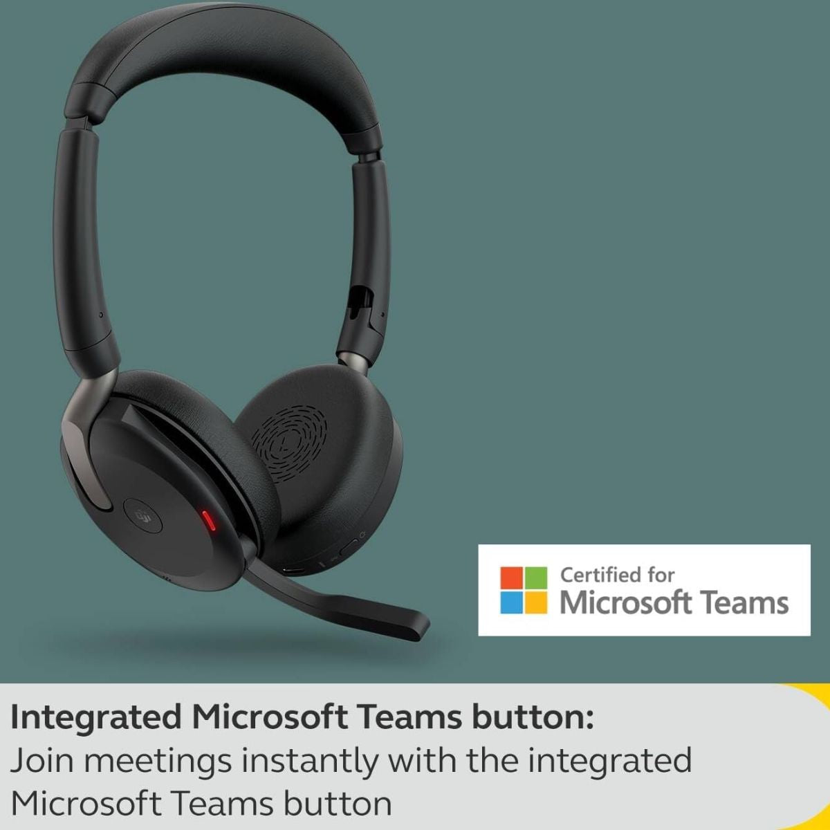 Jabra Evolve2 65 Flex Professional Wireless Headset | Hybrid Active Noise Cancellation | Microsoft Teams Certified | USB-A Dongle | Black | 26699-999-999
