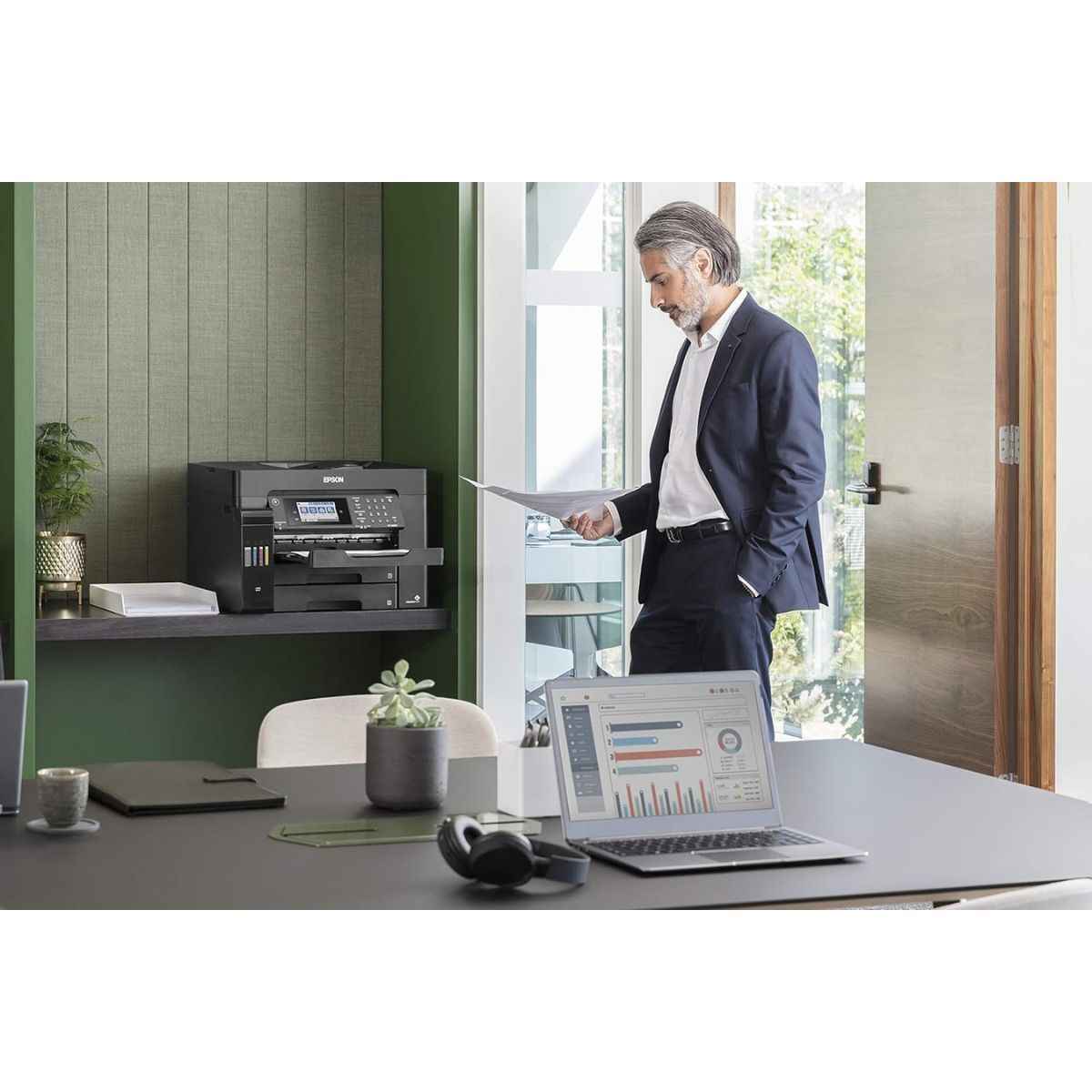Epson EcoTank L15150 A3 Wi-Fi Duplex AIO Ink Tank Printer, 25 ipm Print Speed, 2400x1200 DPI Scan Resolution, 50 Pages ADF, 250 Sheets Tray Capacity, USB, ETH, WiFi/Wi-Fi Direct, Black | C11CH72403DA
