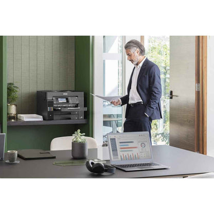 Epson EcoTank L15150 A3 Wi-Fi Duplex AIO Ink Tank Printer, 25 ipm Print Speed, 2400x1200 DPI Scan Resolution, 50 Pages ADF, 250 Sheets Tray Capacity, USB, ETH, WiFi/Wi-Fi Direct, Black | C11CH72403DA