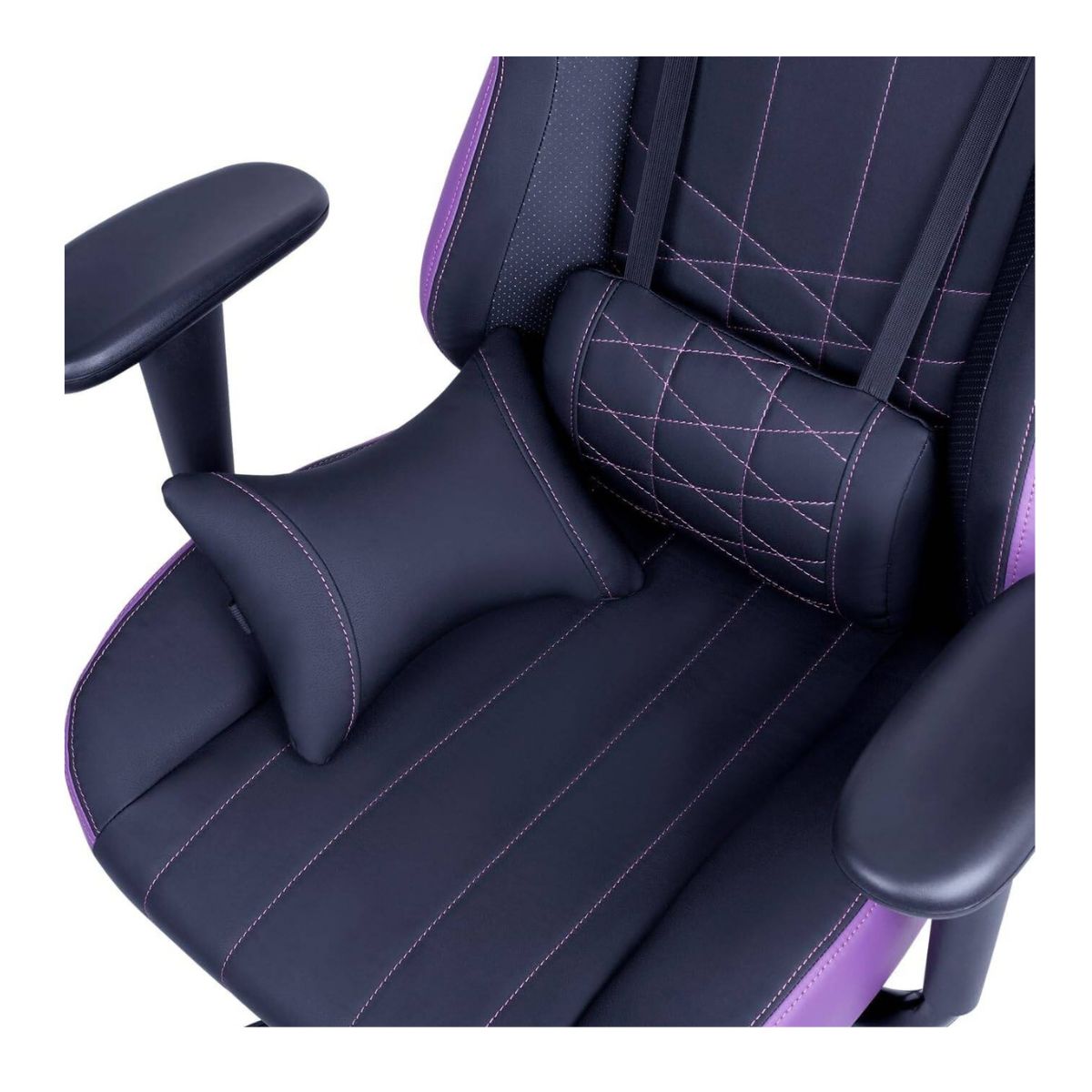 Cooler Master Caliber E1 Series Gaming Chair | Fixed Armrest | Ergonomic Headrest &amp; Lumbar Support | 90°–135° Recline | Perforated PU | High Density Foam | Black, Purple | CMI-GCE1-BK, CMI-GCE1-PR