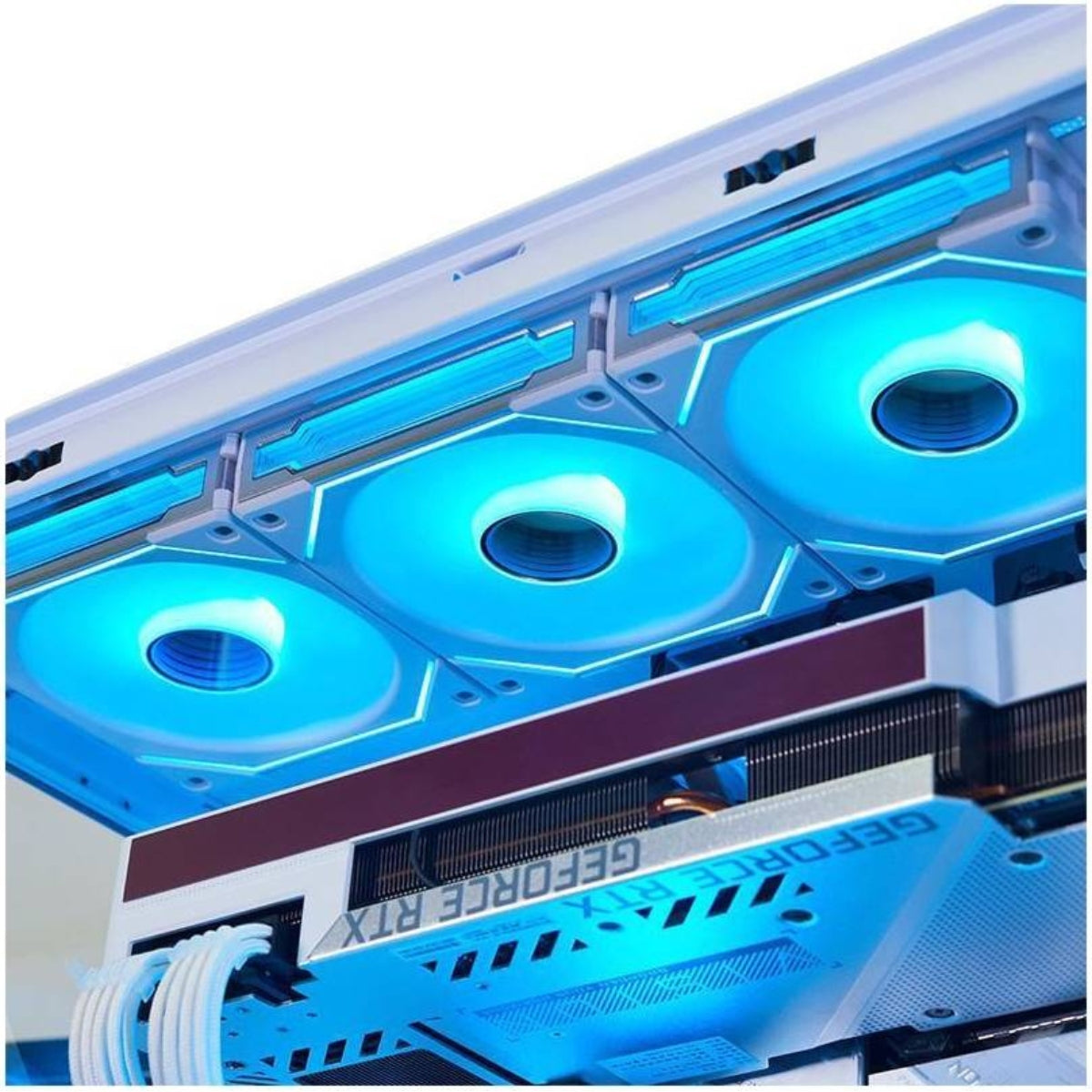 Lian Li SL-Infinity 120 RGB UNI Fan – Infinity Mirror Design, 2100 RPM, 61.3 CFM Airflow, Triple Pack with Controller | Black / White