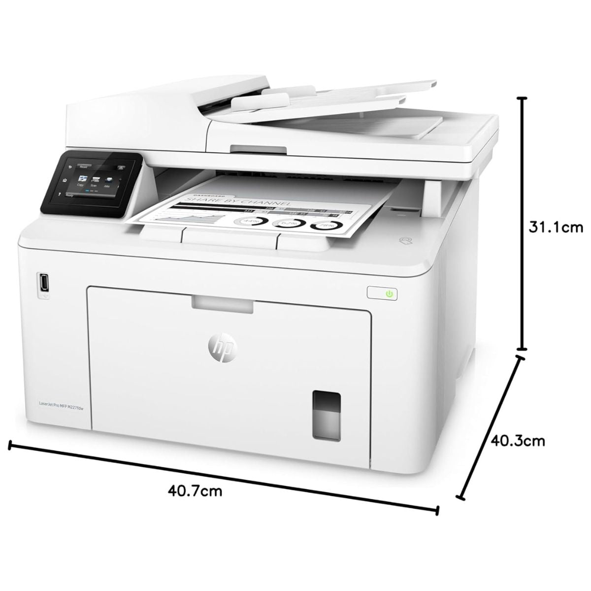 HP LaserJet Pro MFP M227fdw – Monochrome All-in-One Laser Printer (Print / Copy / Scan / Fax), Auto Duplex, Wi-Fi