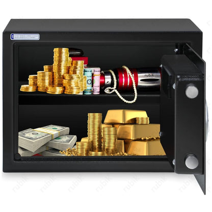 Rubik Medium Safe Box with Digital Keypad & Key Lock – 25x35x25cm, Black / White | RB25EG-B / RB25EG-W