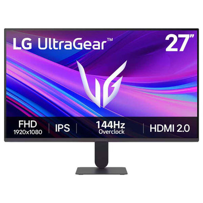 LG UltraGear Gaming Monitor, 27" IPS Display, FHD Resolution, 144Hz Refresh Rate, 5ms (GtG @ Faster) Response Time, AMD FreeSync Premium Pro & NVIDIA G-Sync, Black