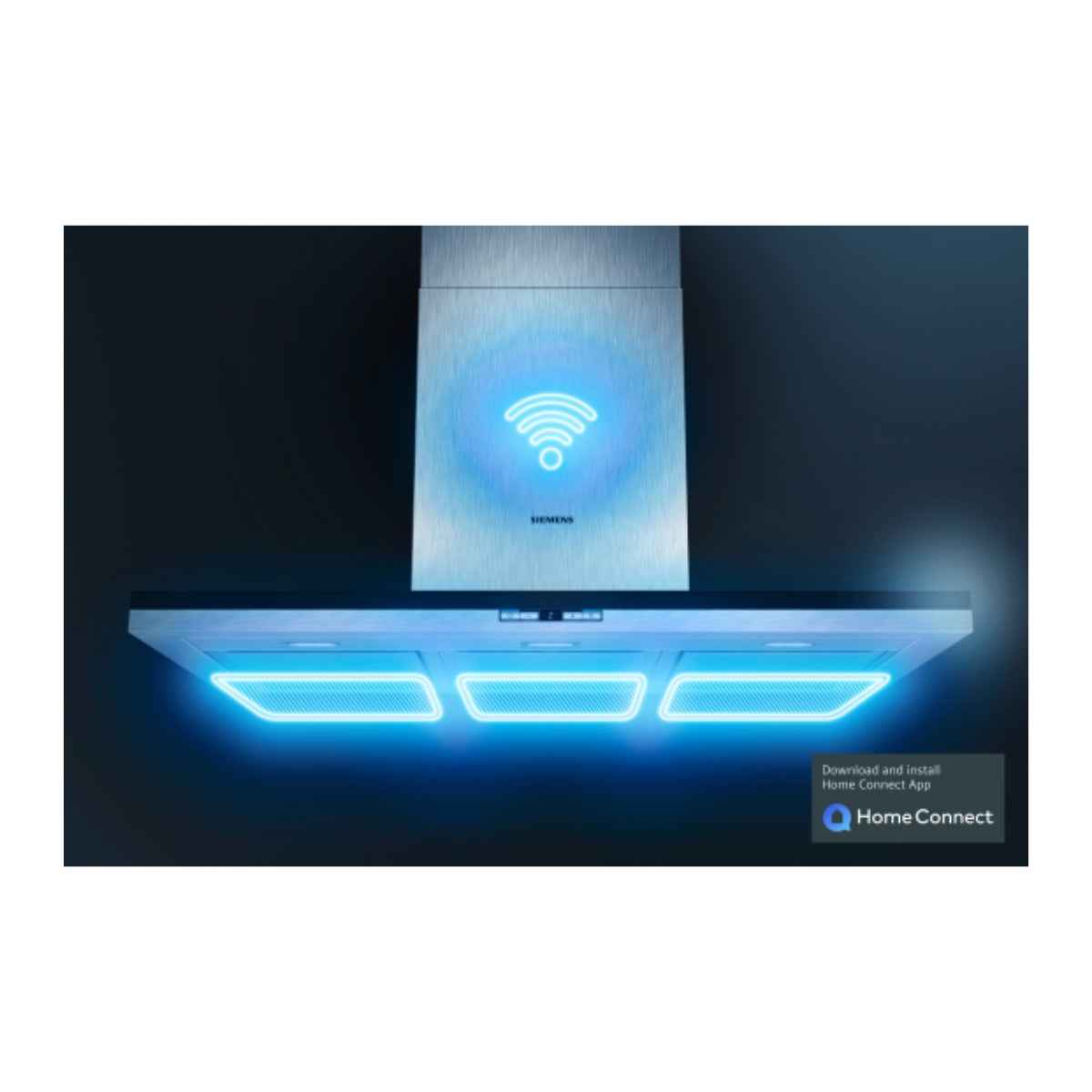 Siemens iQ700 Series Home Connect Built-In Hood LC97FVW69B&nbsp; – 90cm Flat Design, Wall Mounted, Clear Black Glass