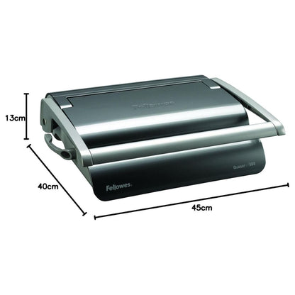 Fellowes Quasar+ 500 Manual Comb Binding Machine | 25 Sheet Punch Capacity | 500 Sheet Binding Capacity | 50mm Comb Size | Heavy-Duty Office Binder | Grey