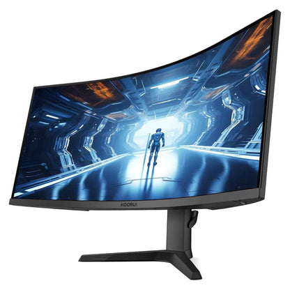 Koorui 34E6UC 34" VA WQHD Curved VA Gaming Monitor, 165Hz Refresh Rate, 21 9 Aspect Ratio, 1ms Refresh Rate, FreeSync/G-Sync Technology, VESA Compatible, Black | 34E6UC
