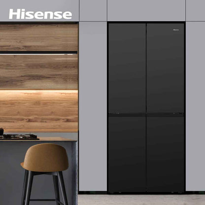 Hisense 561L Side-by-Side Cross Door Refrigerator, RQ561N4AB1 - Black - Dual-Tech Cooling, WIFI-Mode, Inverter Compressor, Multi Air Flow